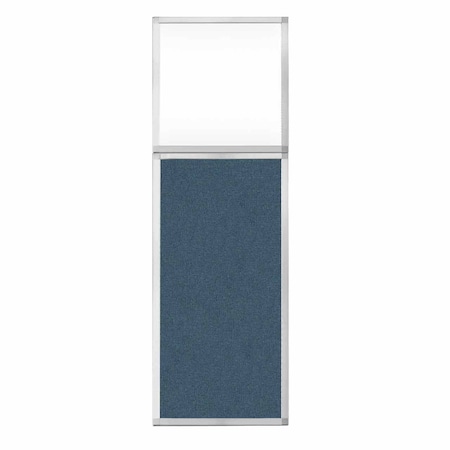 Versare Hush Panel Configurable Cubicle Partition 2' x 6' W/ Window Caribbean Fabric Clear Window 1812497-2